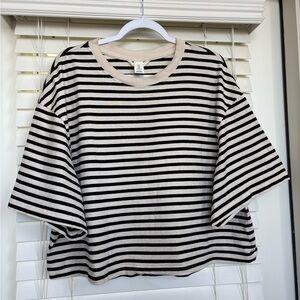 Stripe crop t shirt
